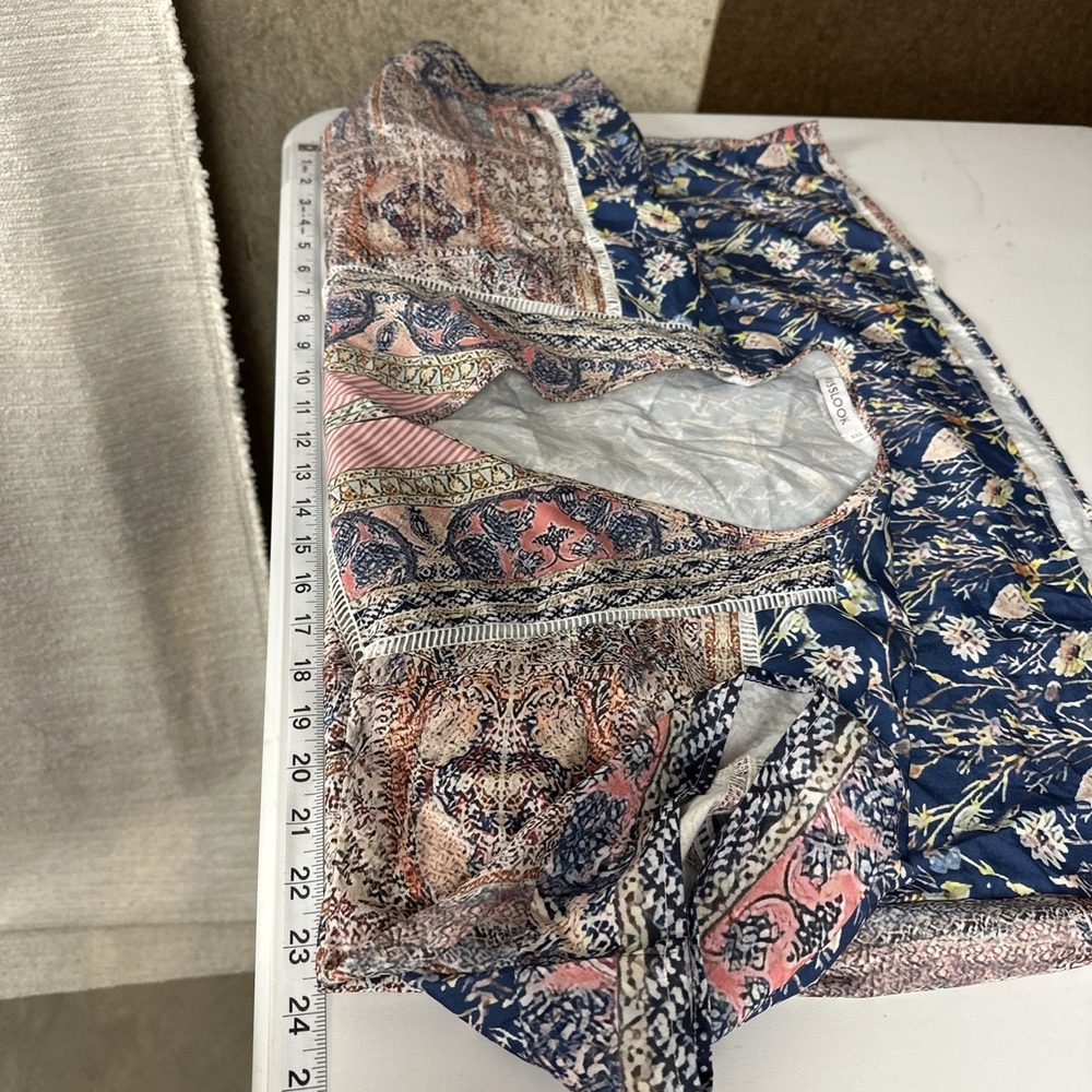Misslook Women's XXL Boho Hippie Cottagecore Floral Faux Patchwork Print Fairy - Picture 10 of 12